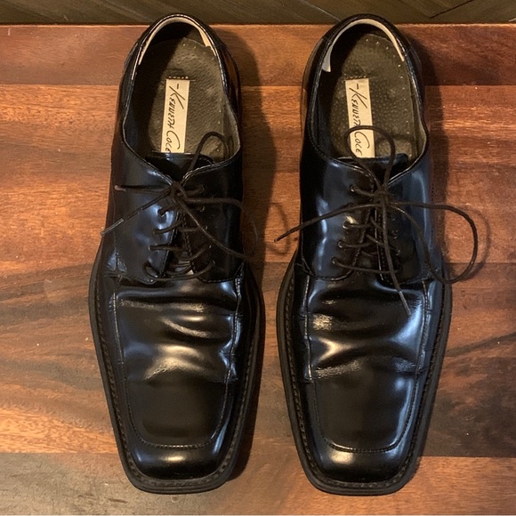 Kenneth Cole New York Mens Black Leather Dress Shoes Size 8.5 - Picture 8 of 10